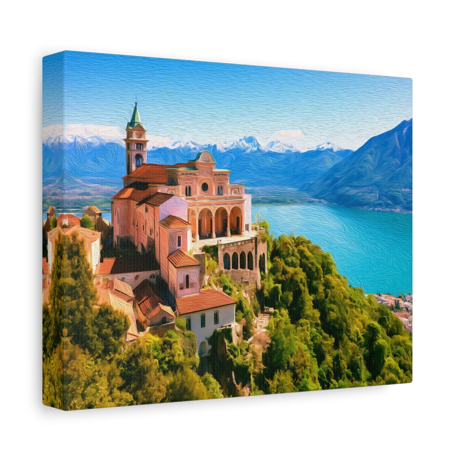 Madonna del Sasso Sanctuary — Locarno, Switzerland, canvas side view