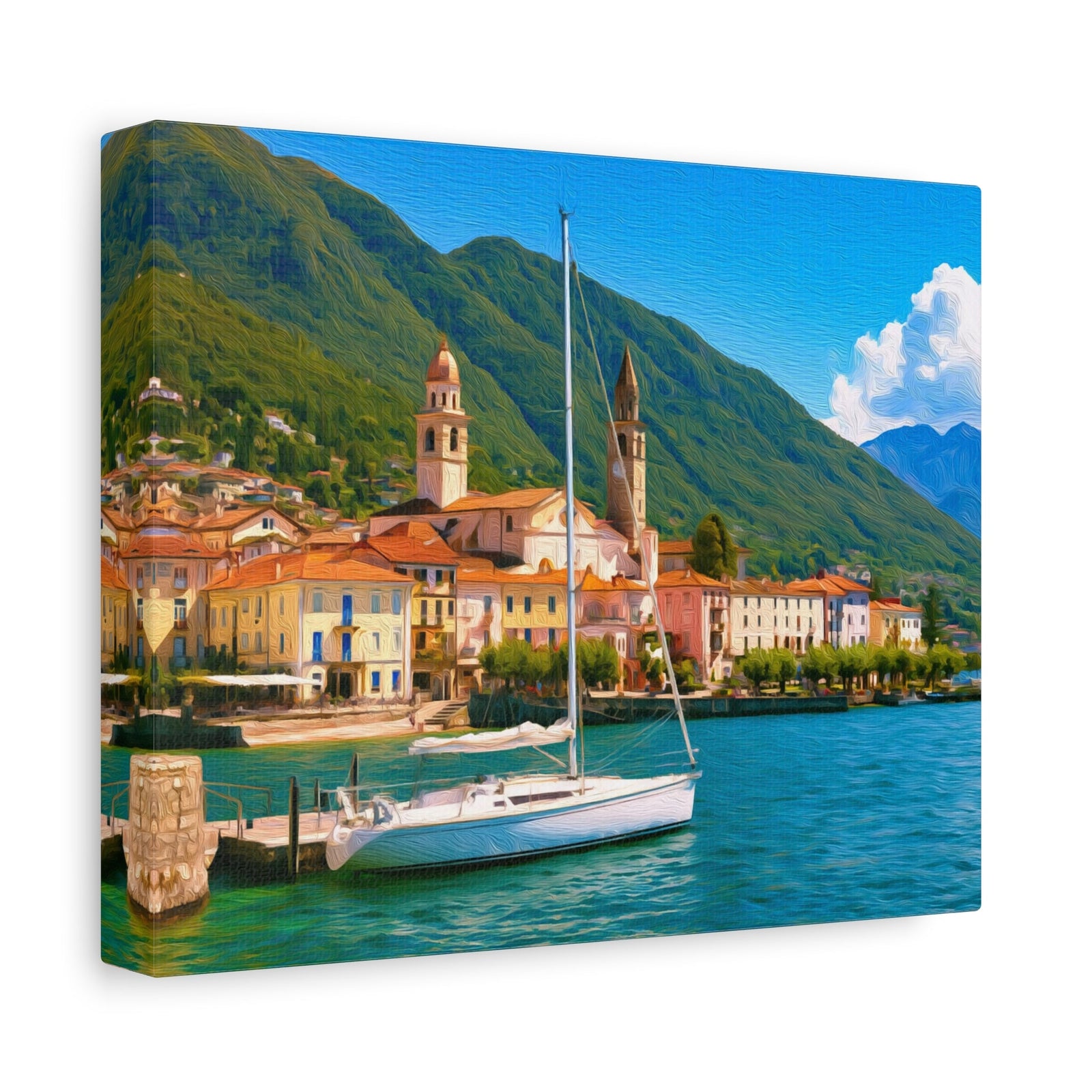 Locarno Lakefront Old Town — Locarno, Switzerland, canvas side view
