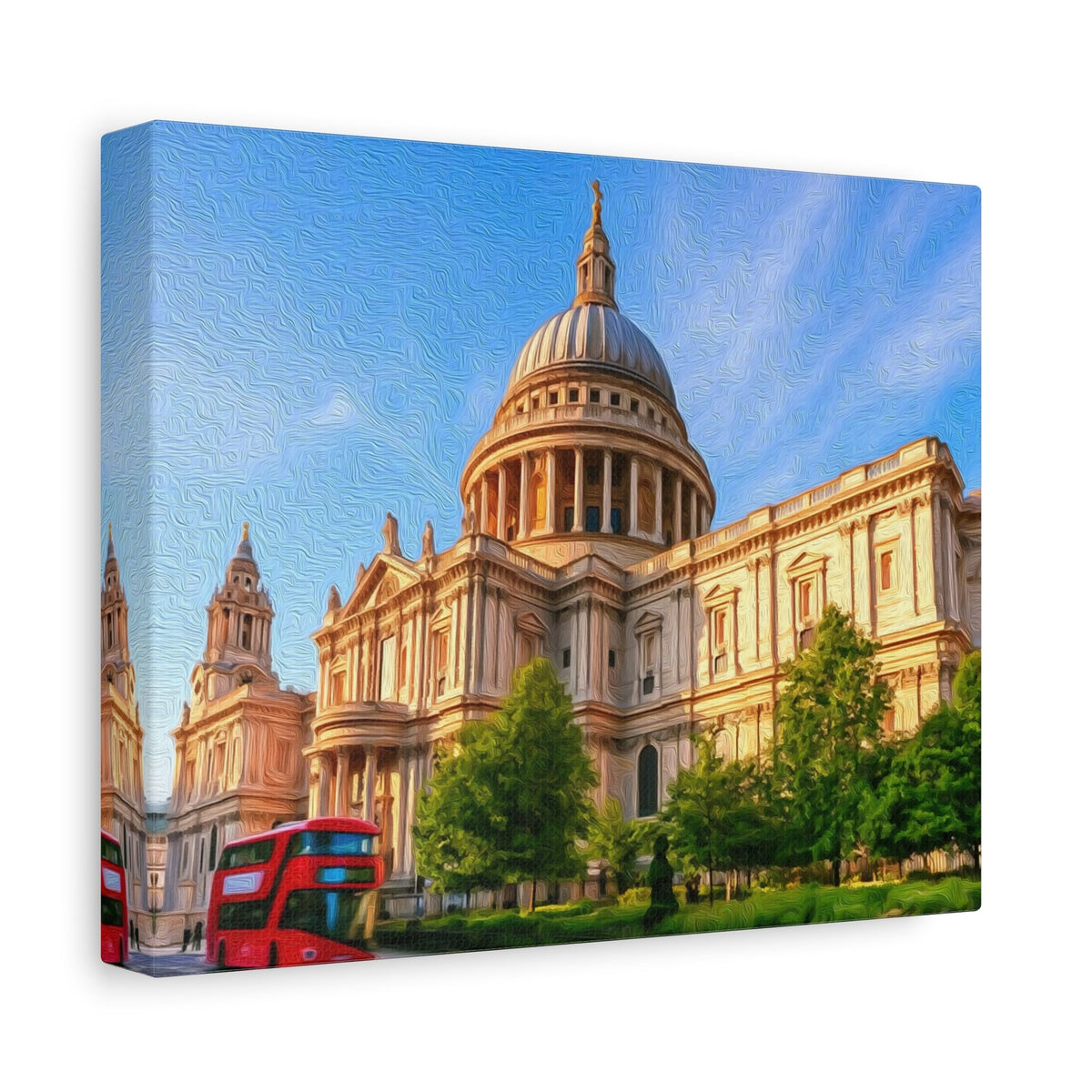 Side view of the canvas edge