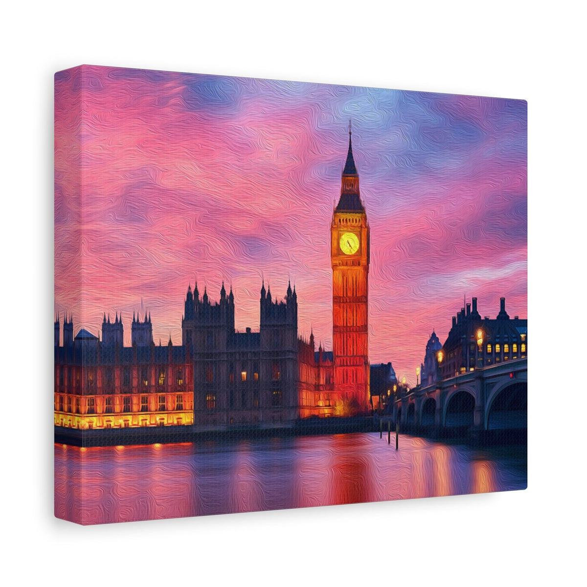 Side view of the canvas edge