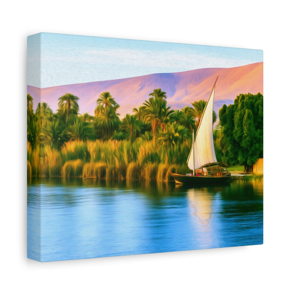 Side view of the canvas edge