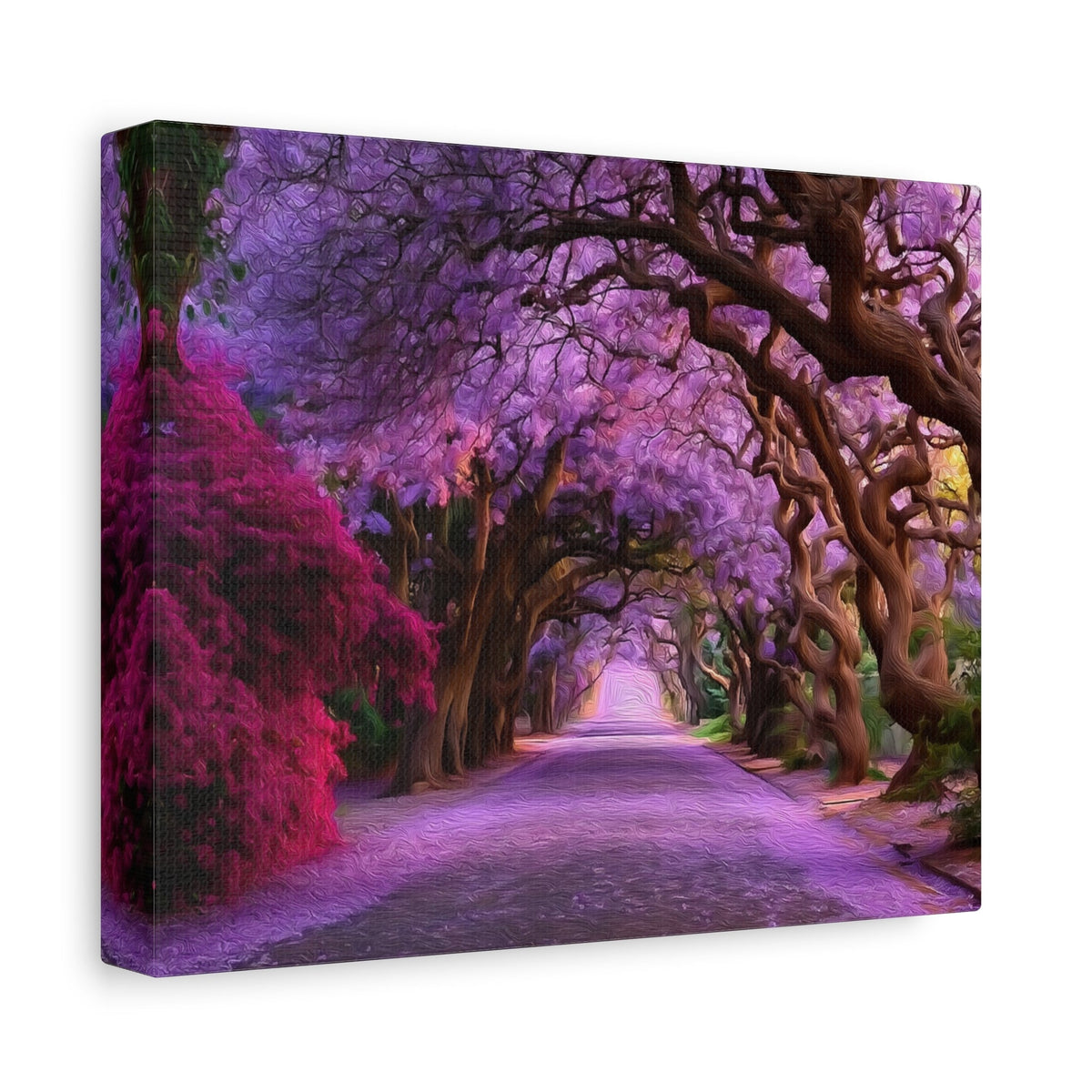 Side view of the canvas edge