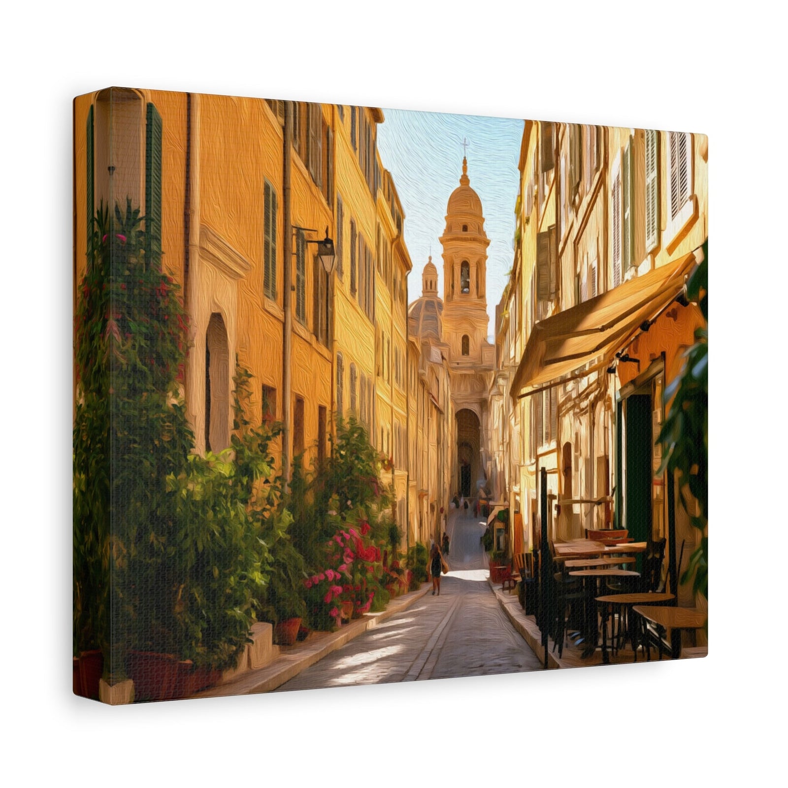 Marseille Old Town Cathedral Street — Marseille, France, canvas side view