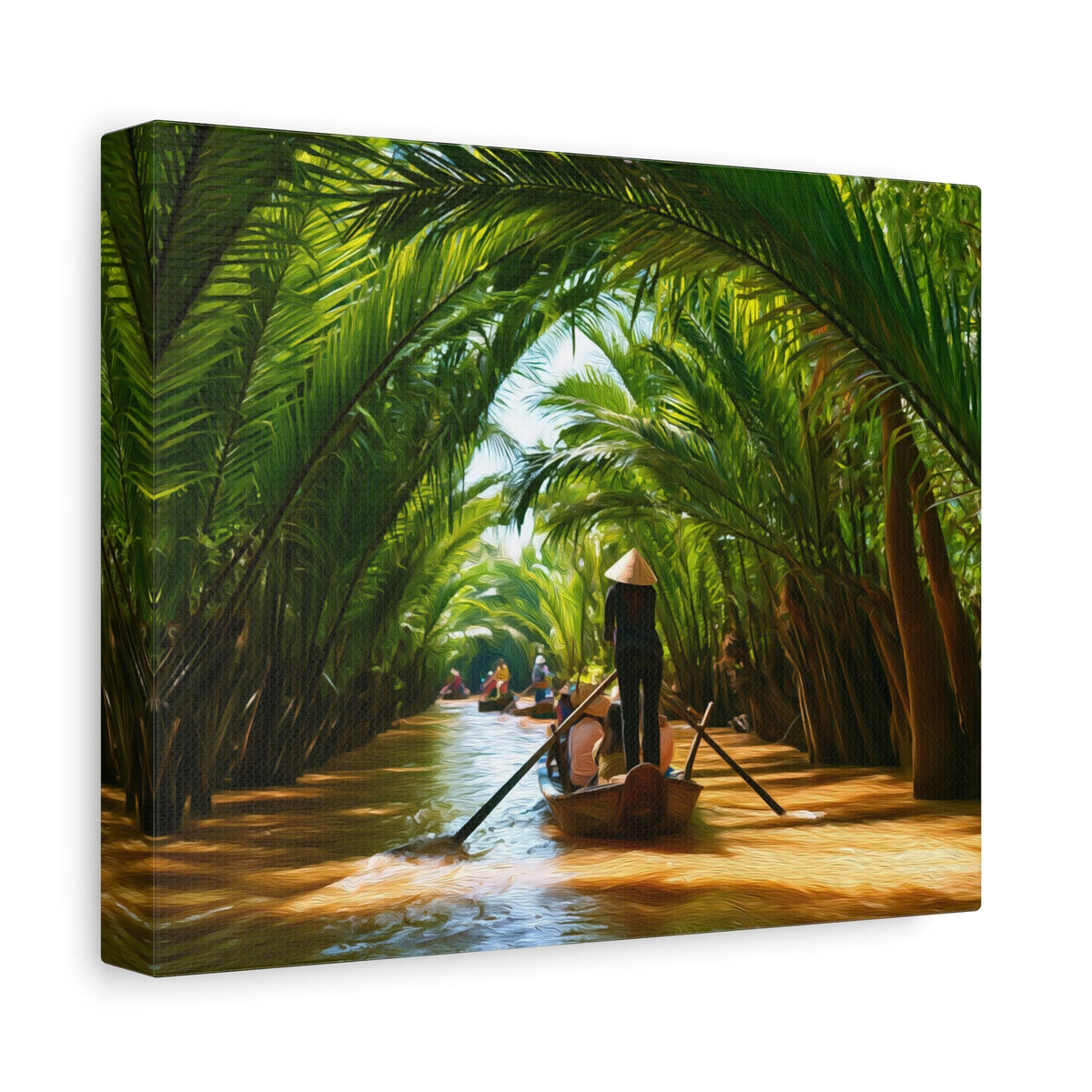 Side view of the canvas edge