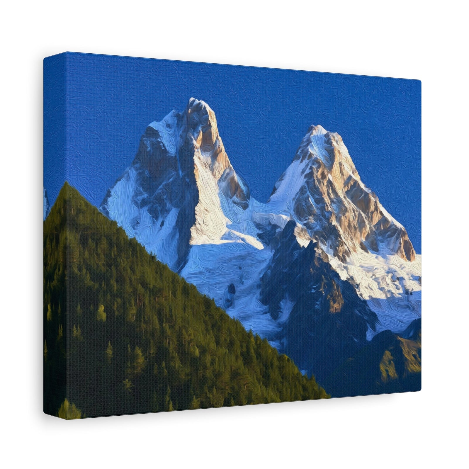 Ushba Twin Peaks Svaneti — Mestia, Georgia, canvas side view