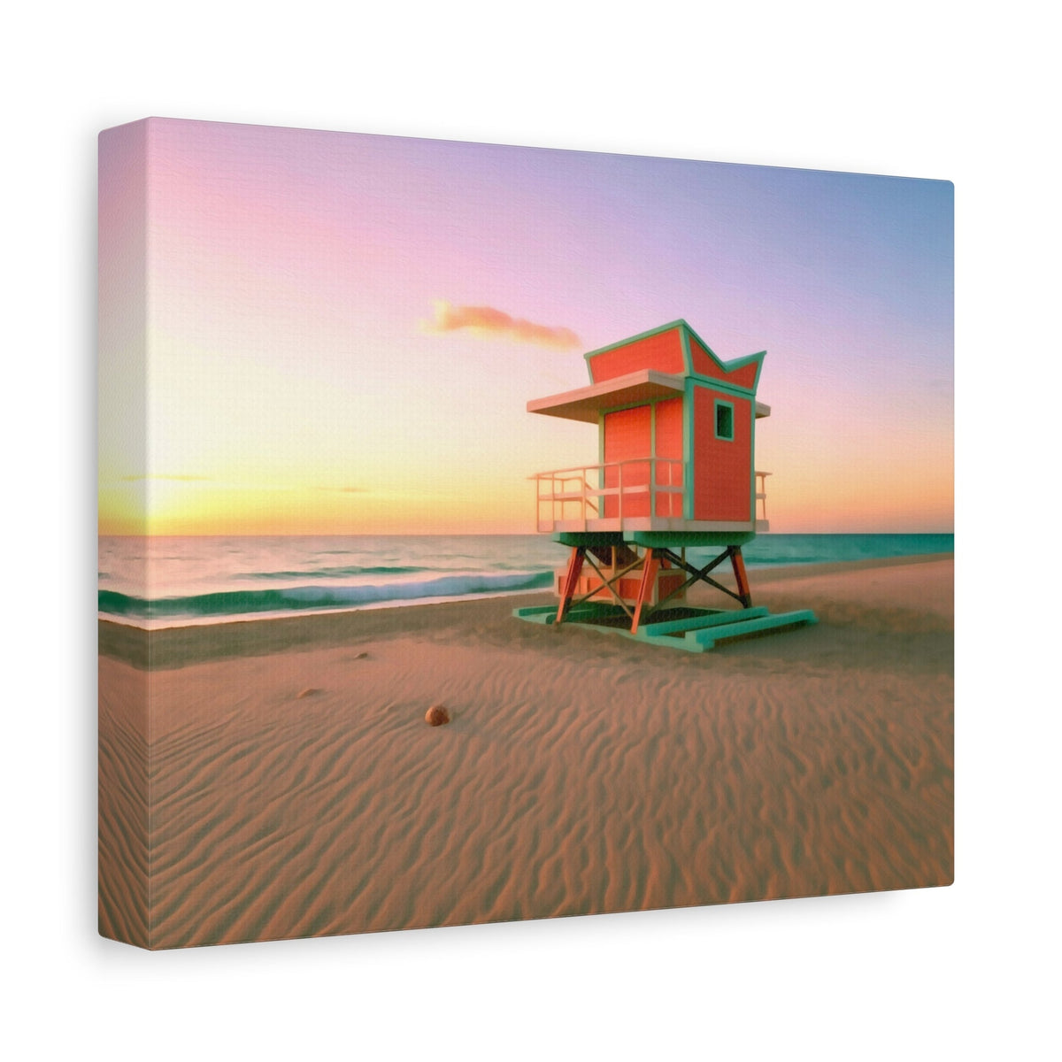 Side view of the canvas edge