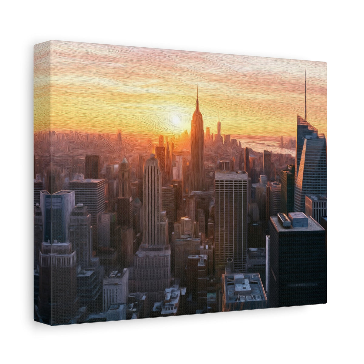 Side view of the canvas edge