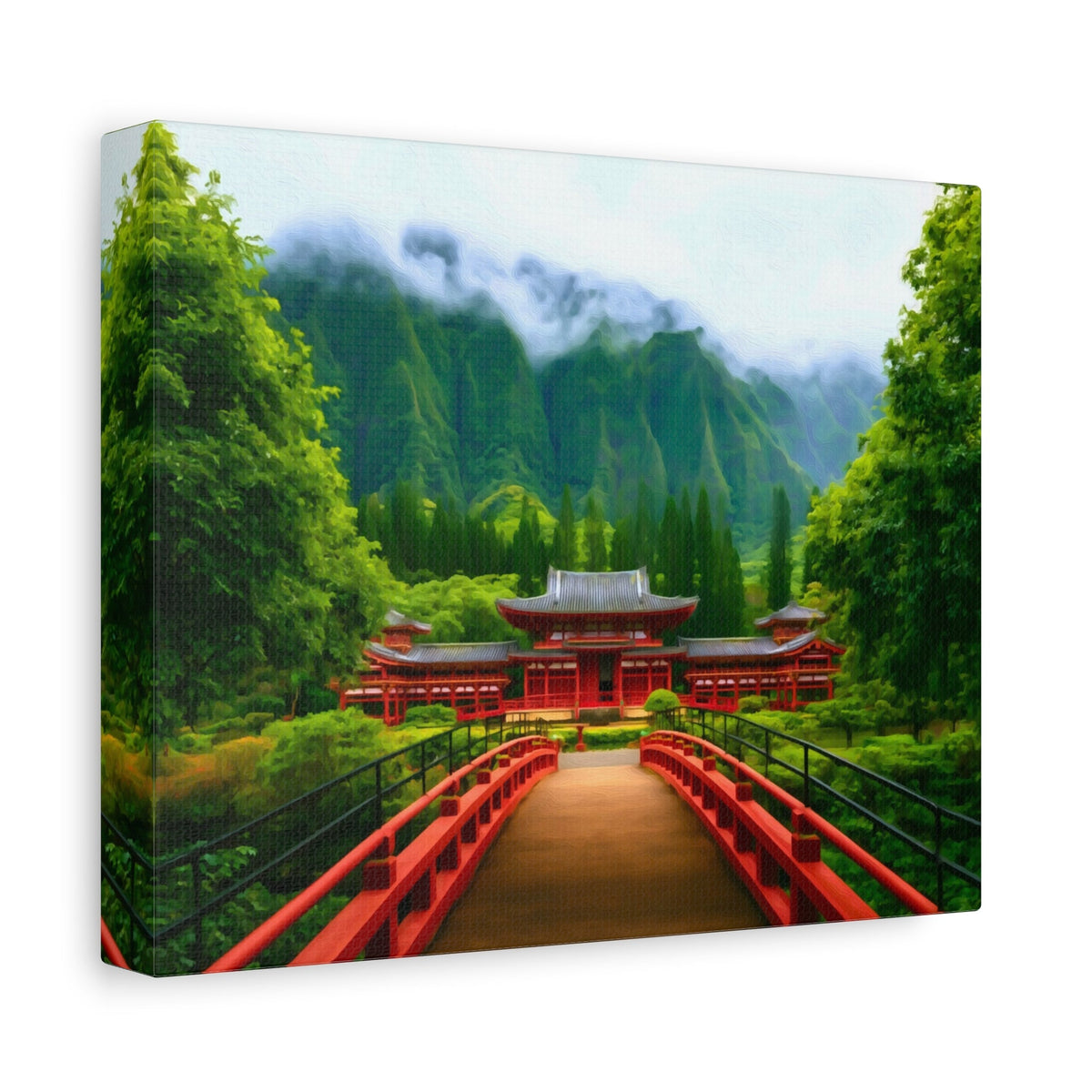 Side view of the canvas edge