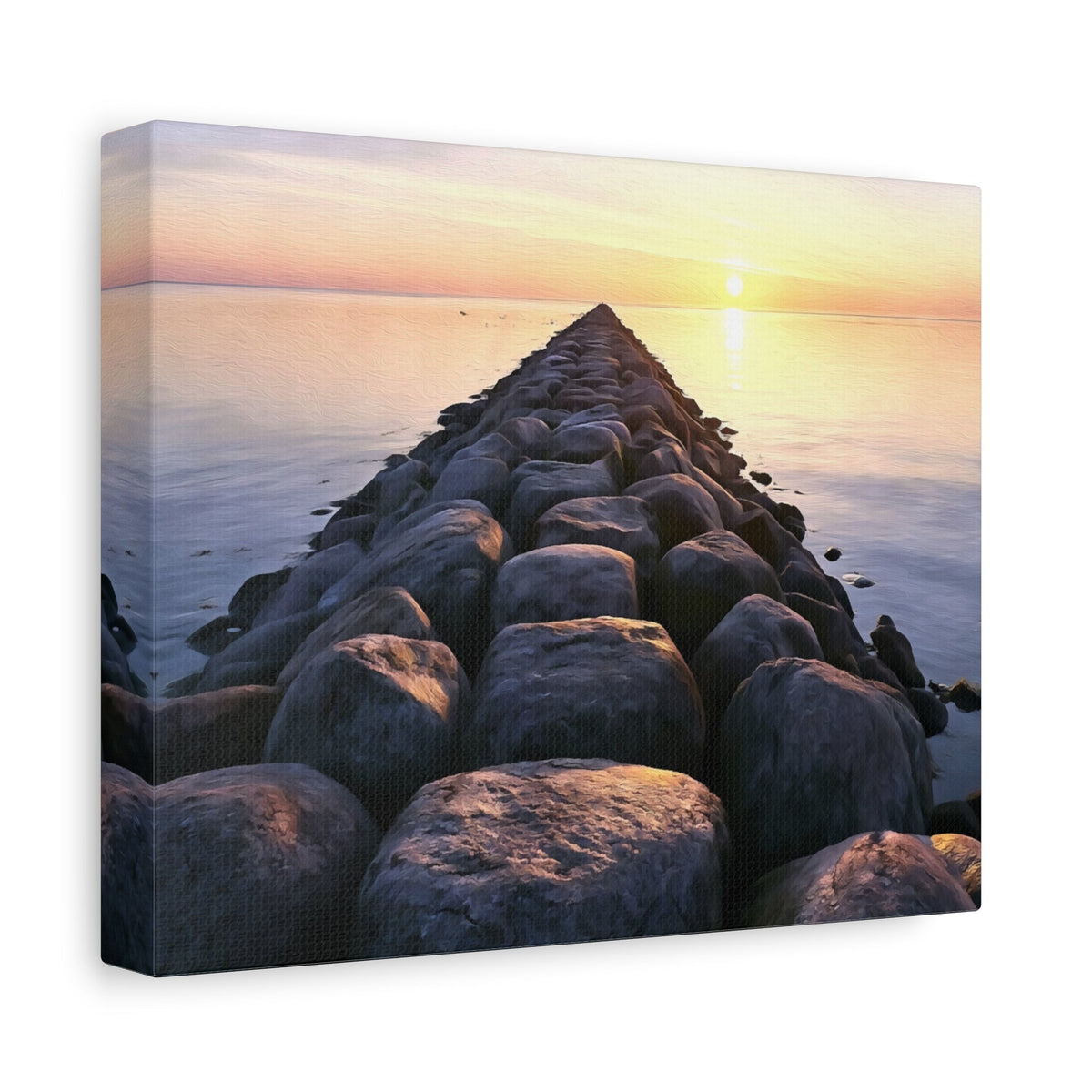 Side view of the canvas edge