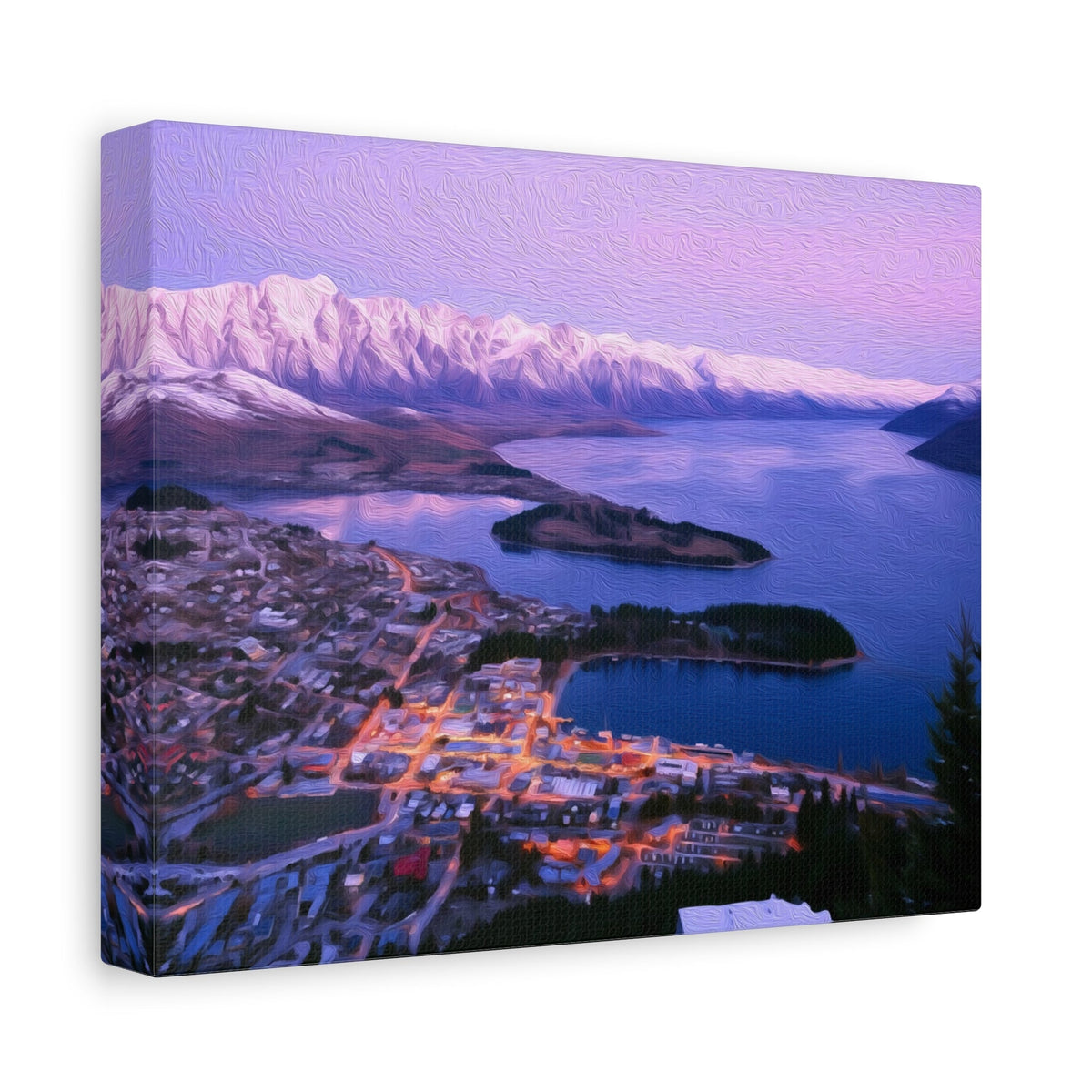 Side view of the canvas edge