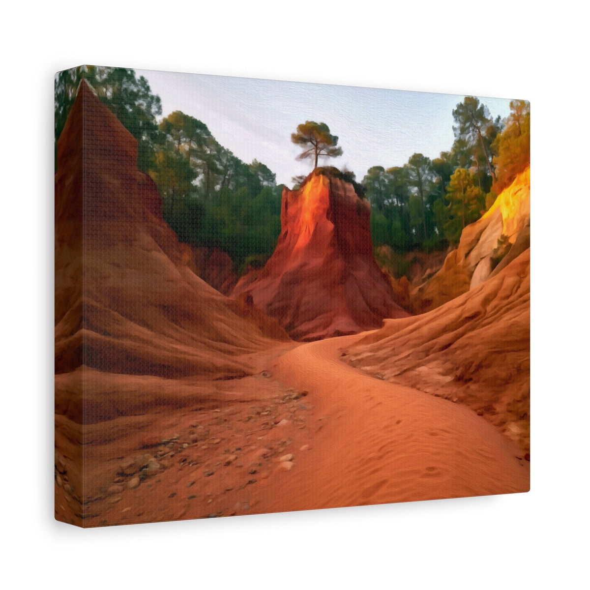 Side view of the canvas edge
