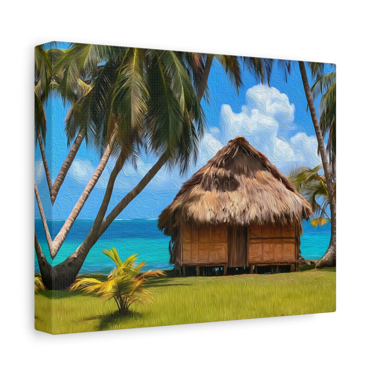 Side view of the canvas edge