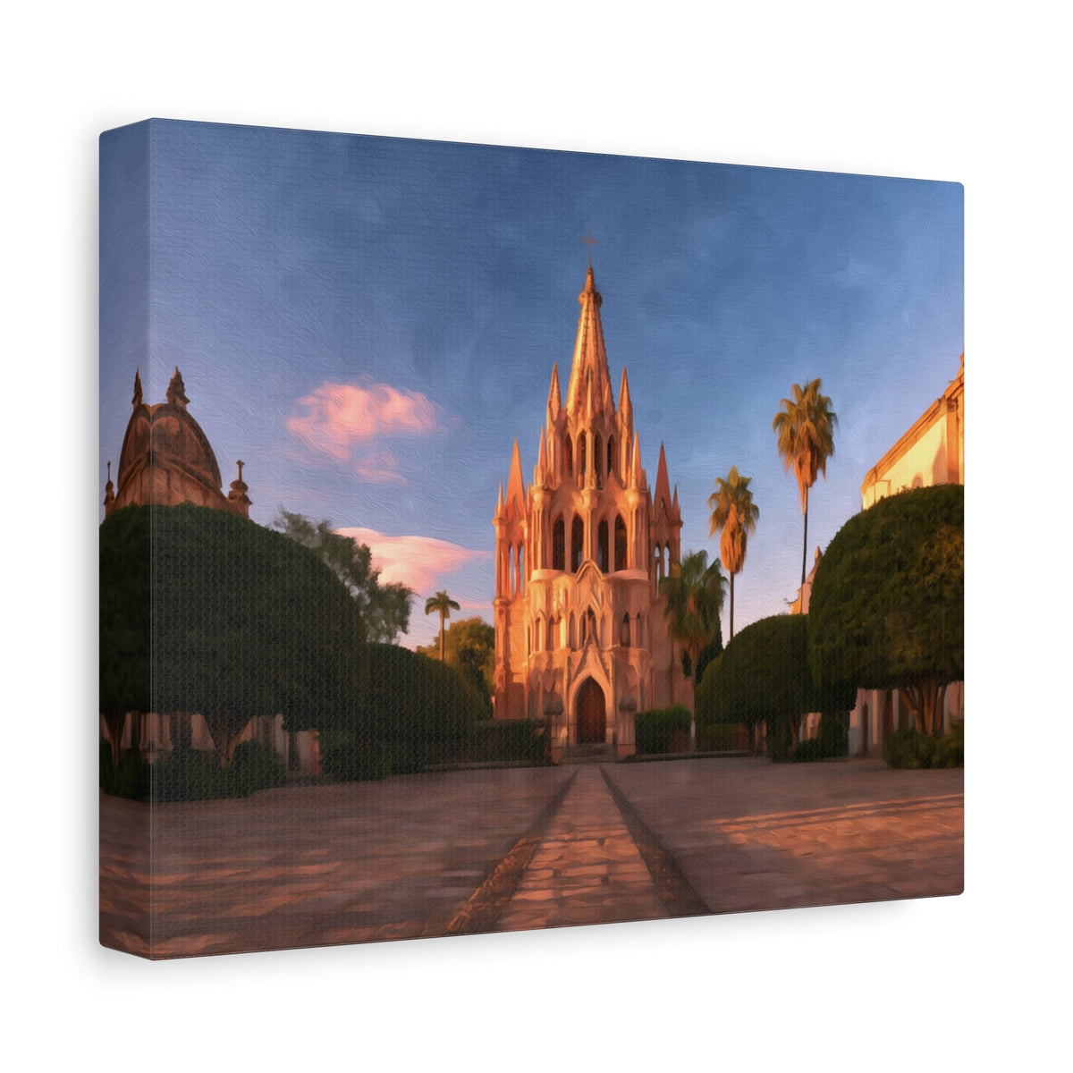 Side view of the canvas edge