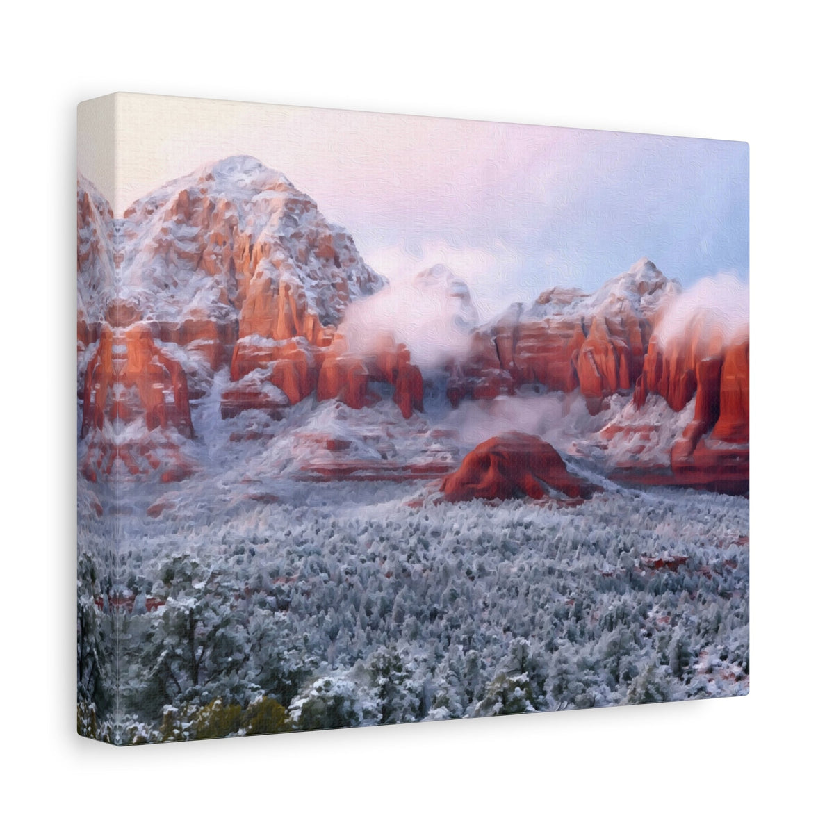 Side view of the canvas edge