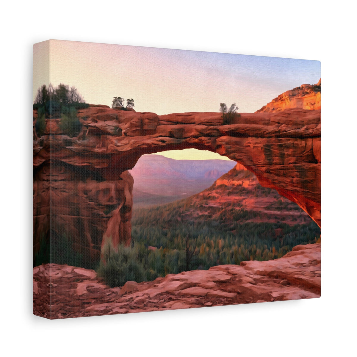 Side view of the canvas edge