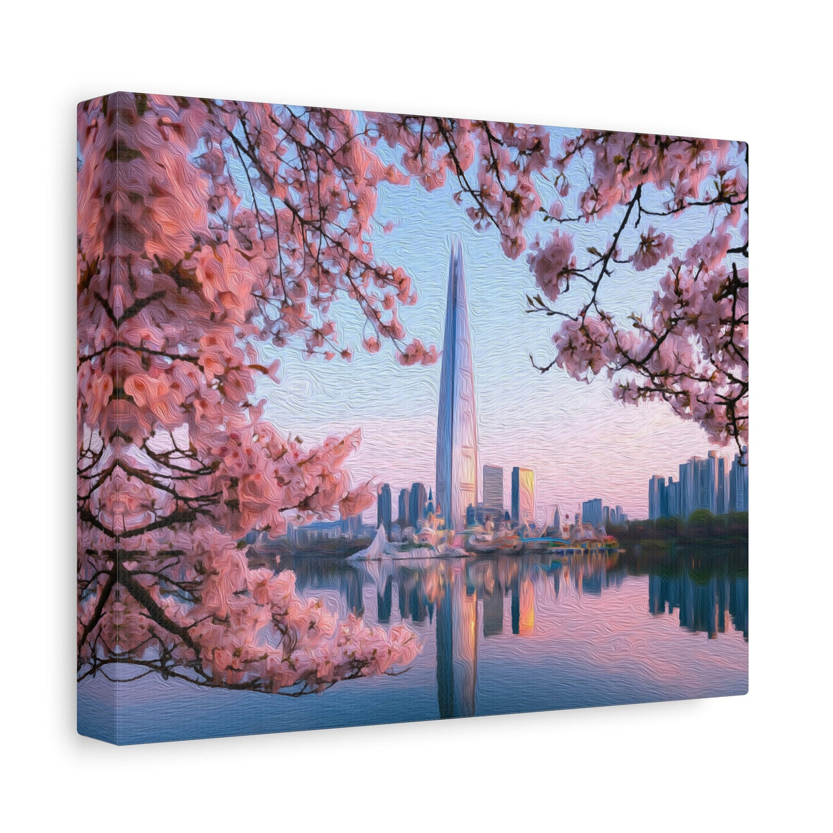 Side view of the canvas edge