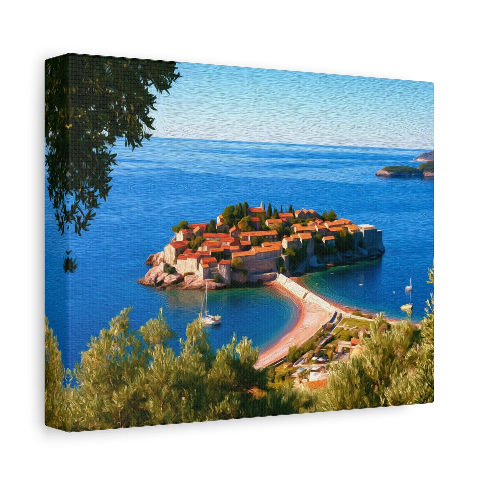 Sveti Stefan Island Village — Sveti Stefan, Montenegro, canvas side view