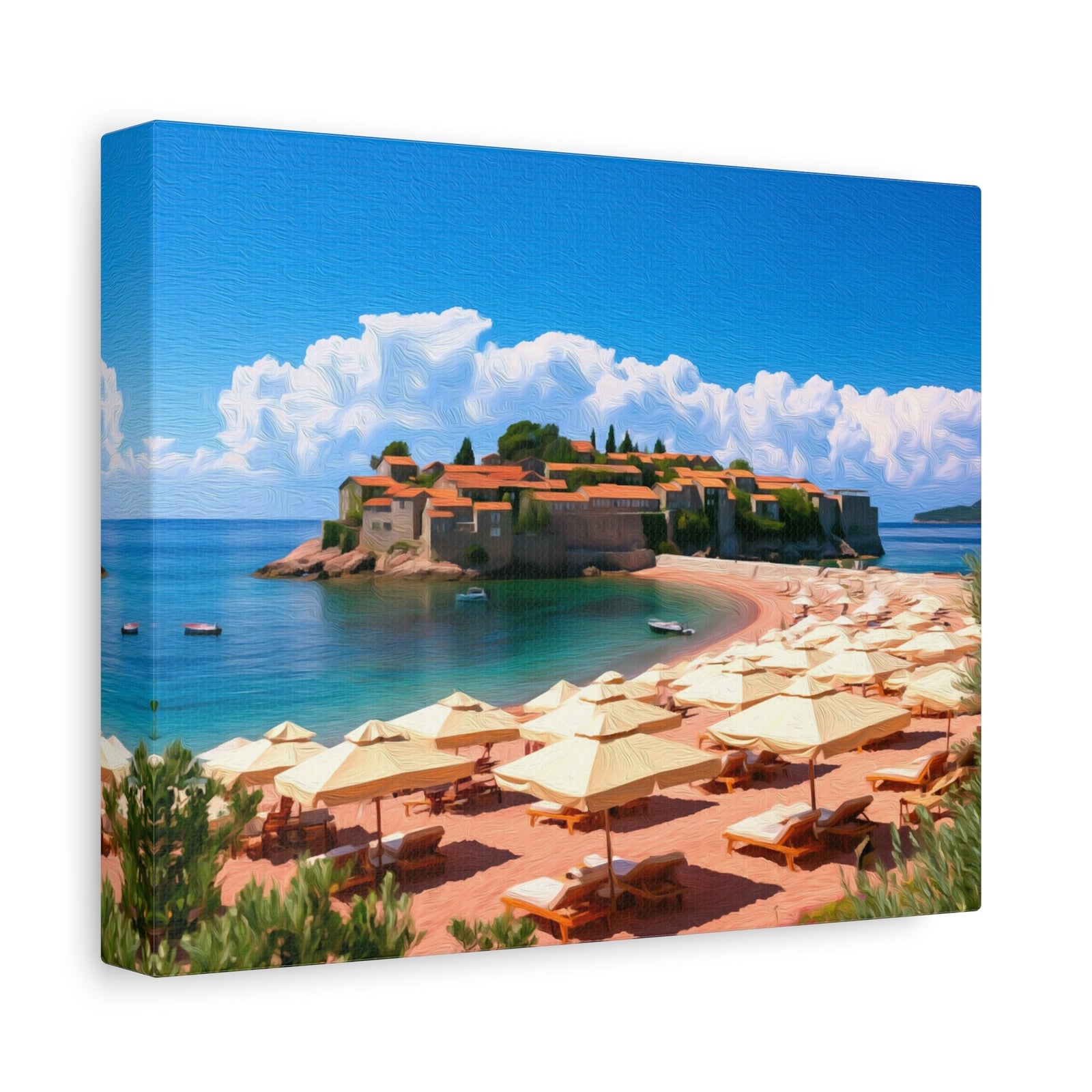 Sveti Stefan Island Village — Sveti Stefan, Montenegro, canvas side view