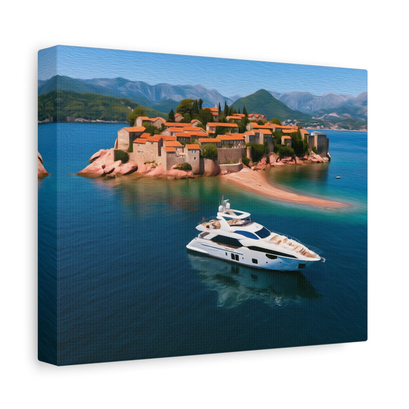 Sveti Stefan Island Village — Sveti Stefan, Montenegro, canvas side view