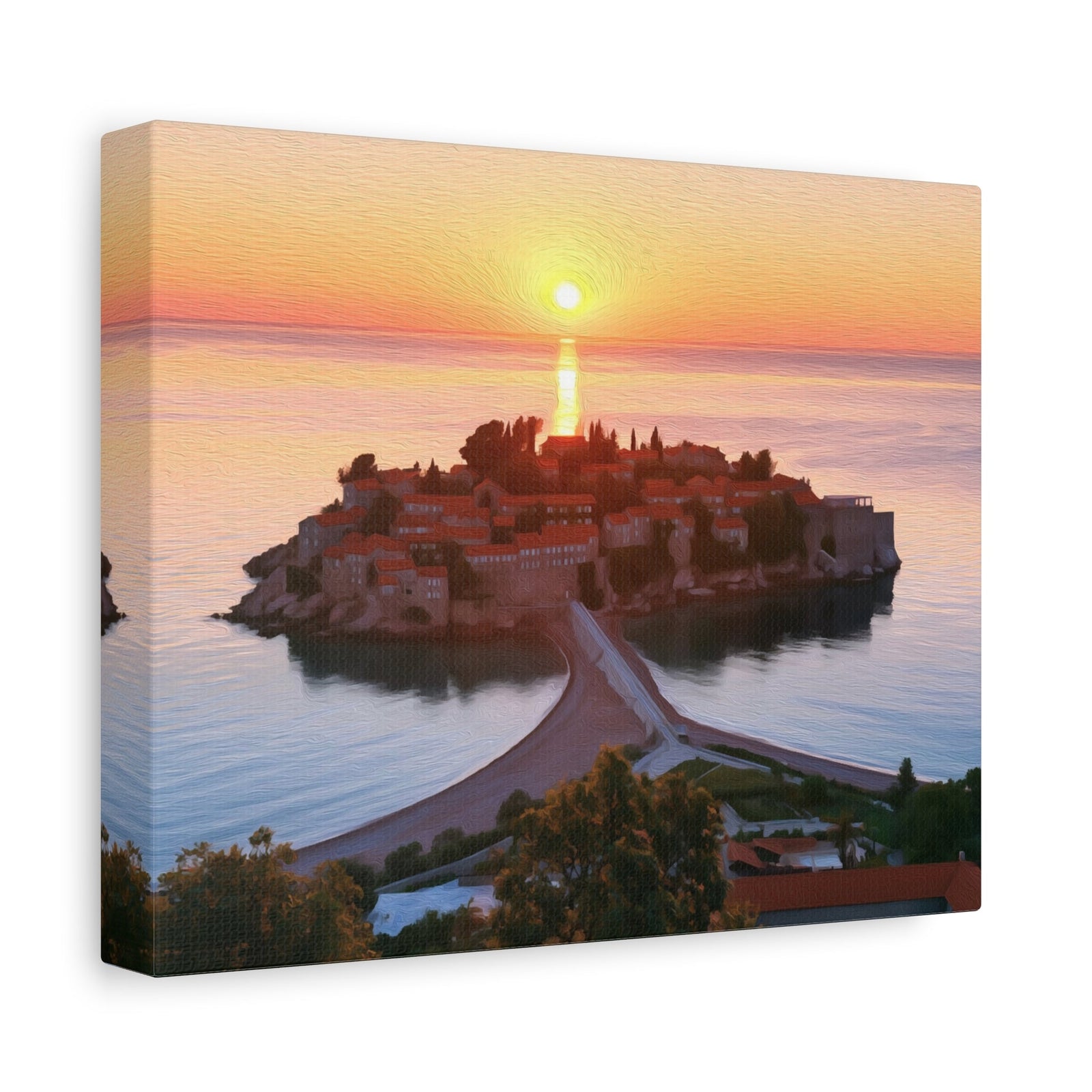 Sveti Stefan Island Village — Sveti Stefan, Montenegro, canvas side view