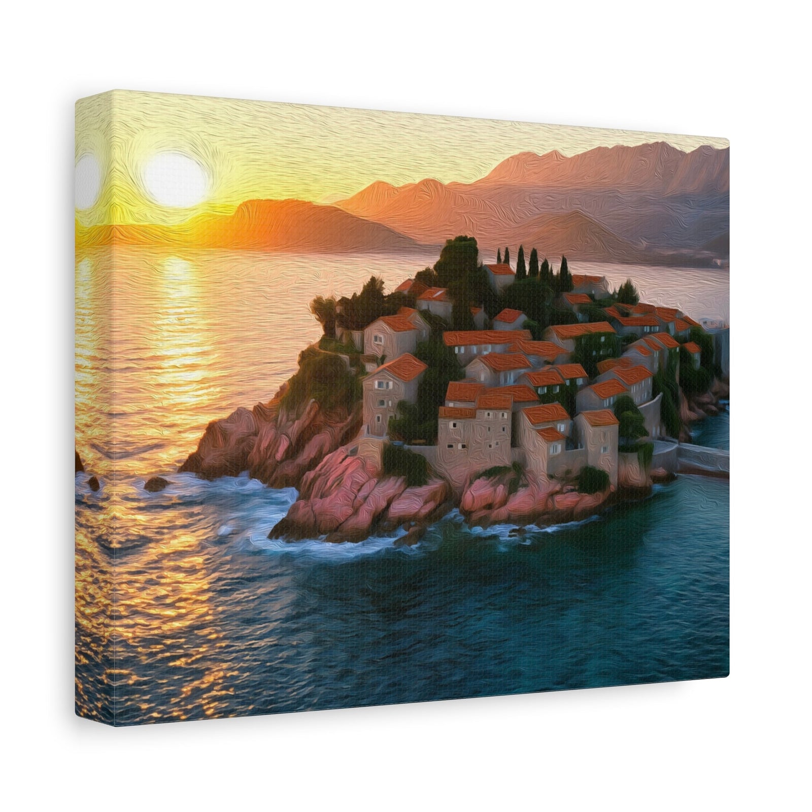 Sveti Stefan Island Village — Sveti Stefan, Montenegro, canvas side view