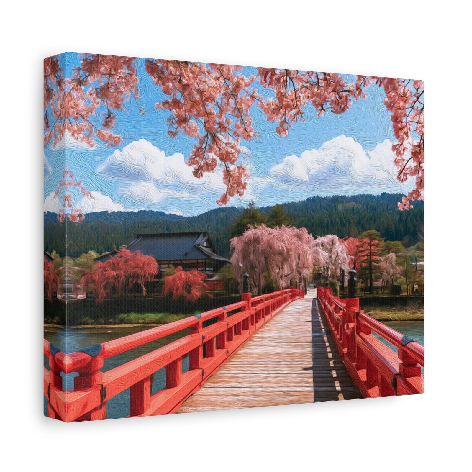 Nakabashi Red Bridge Takayama — Takayama, Japan, canvas side view