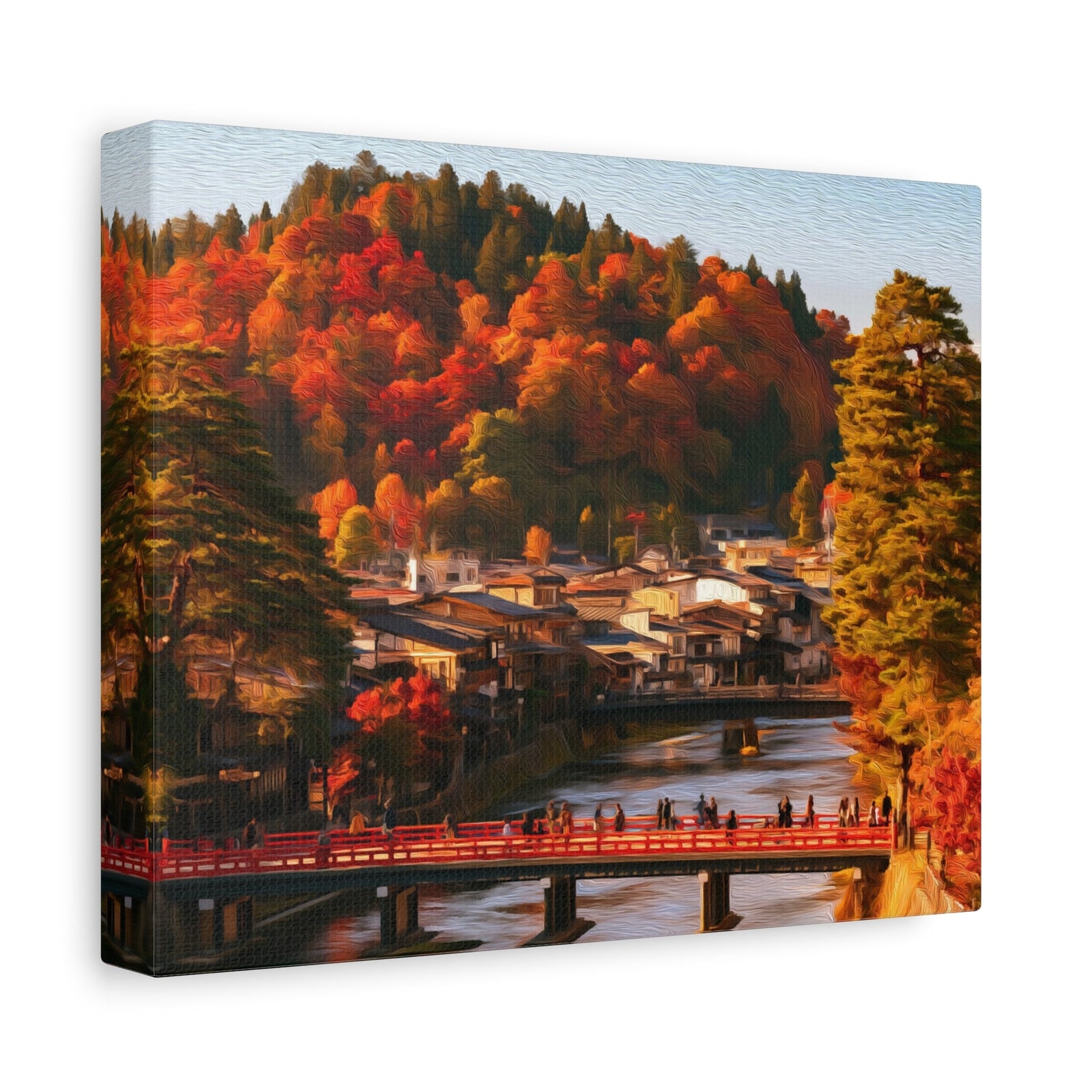 Nakabashi Red Bridge Takayama — Takayama, Japan, canvas side view