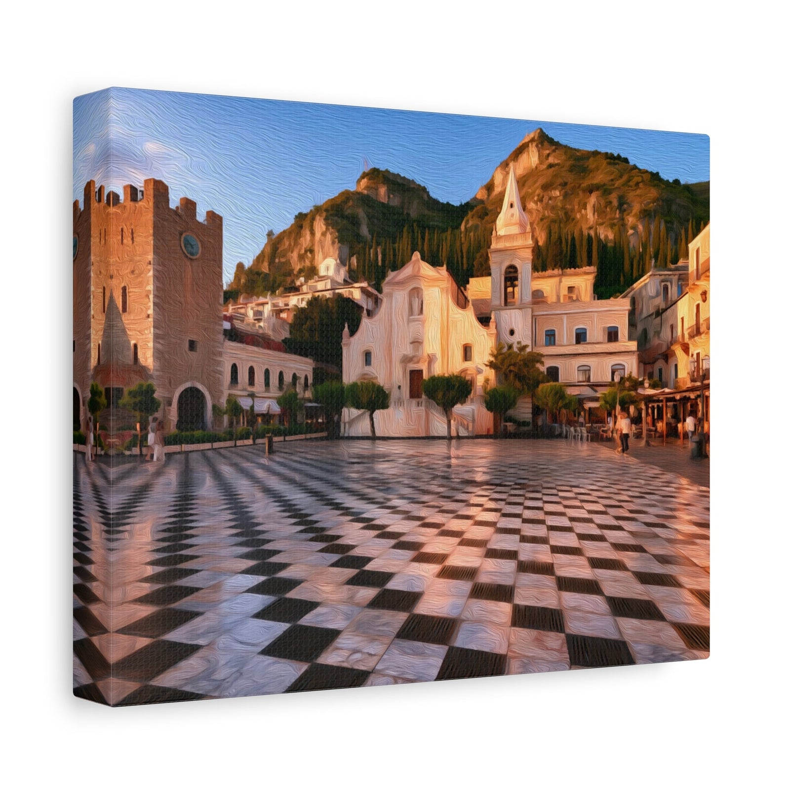 Piazza IX Aprile Taormina — Taormina, Sicily, canvas side view