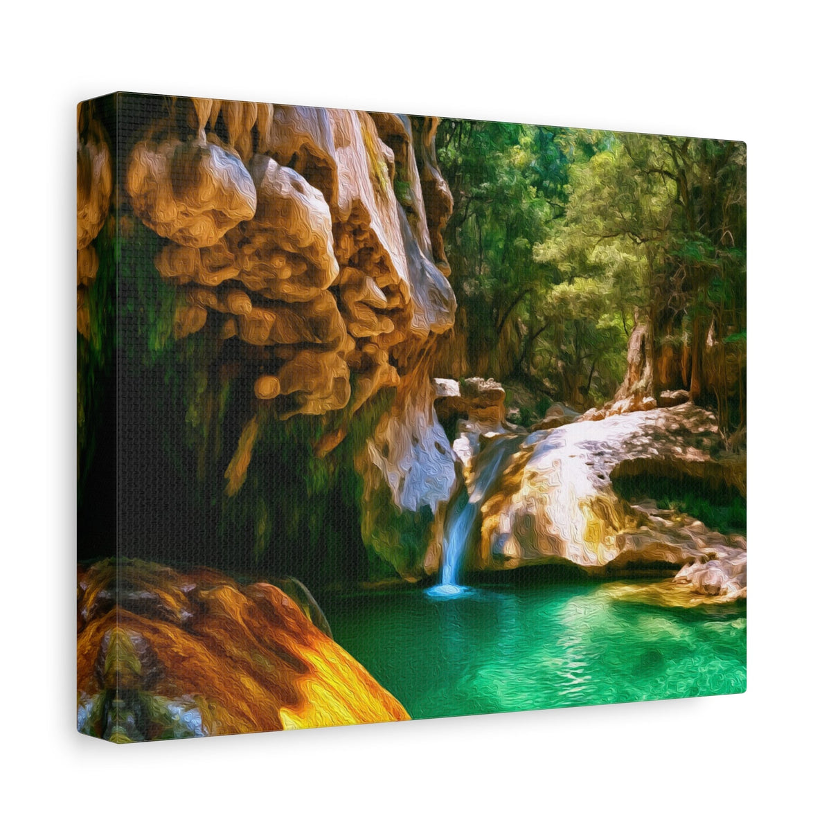 Side view of the canvas edge