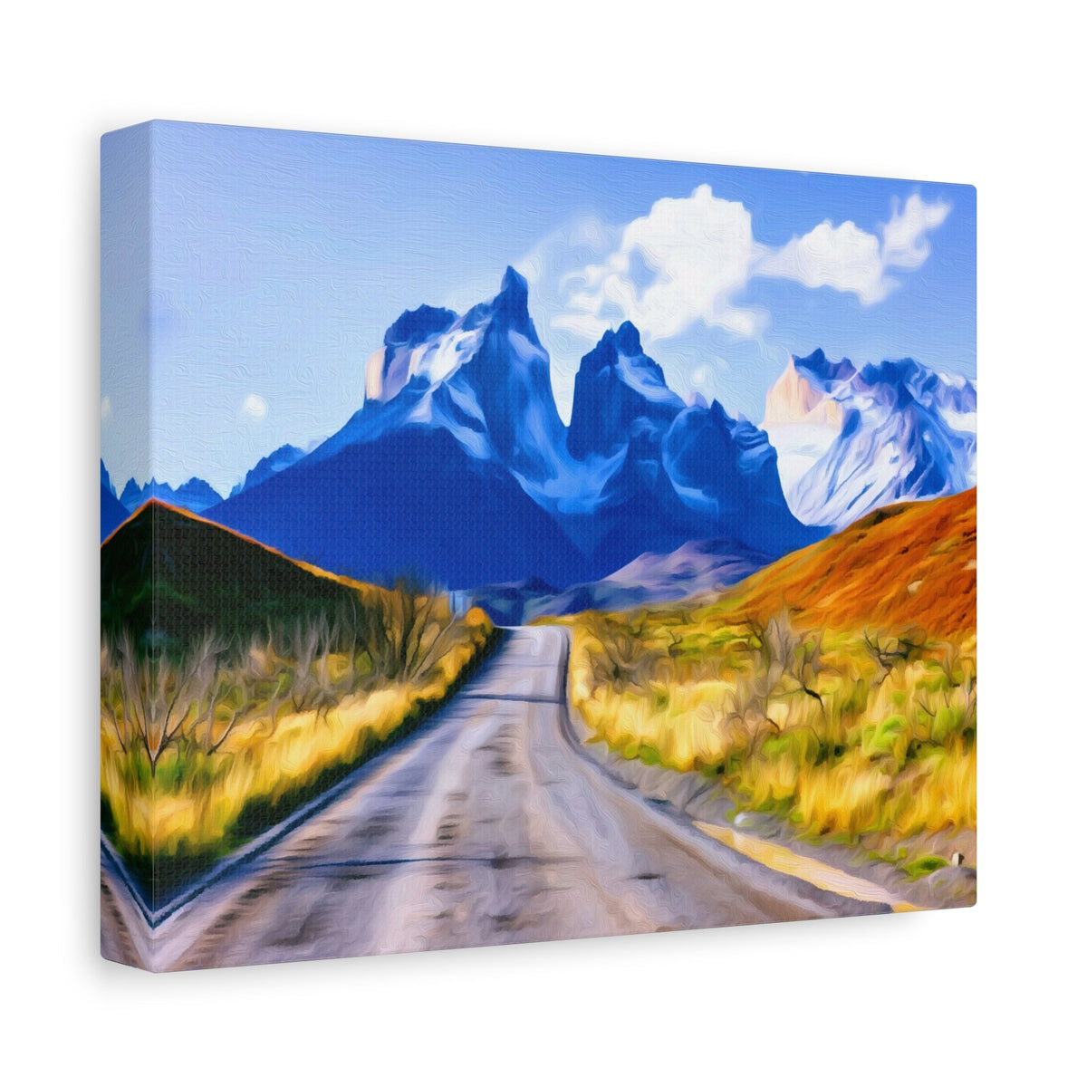Side view of the canvas edge