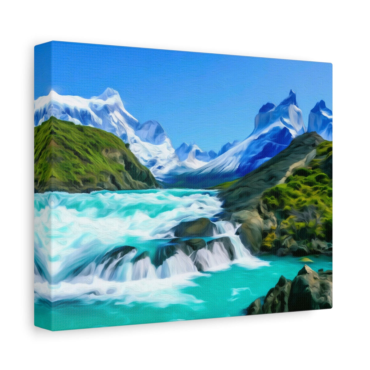 Side view of the canvas edge