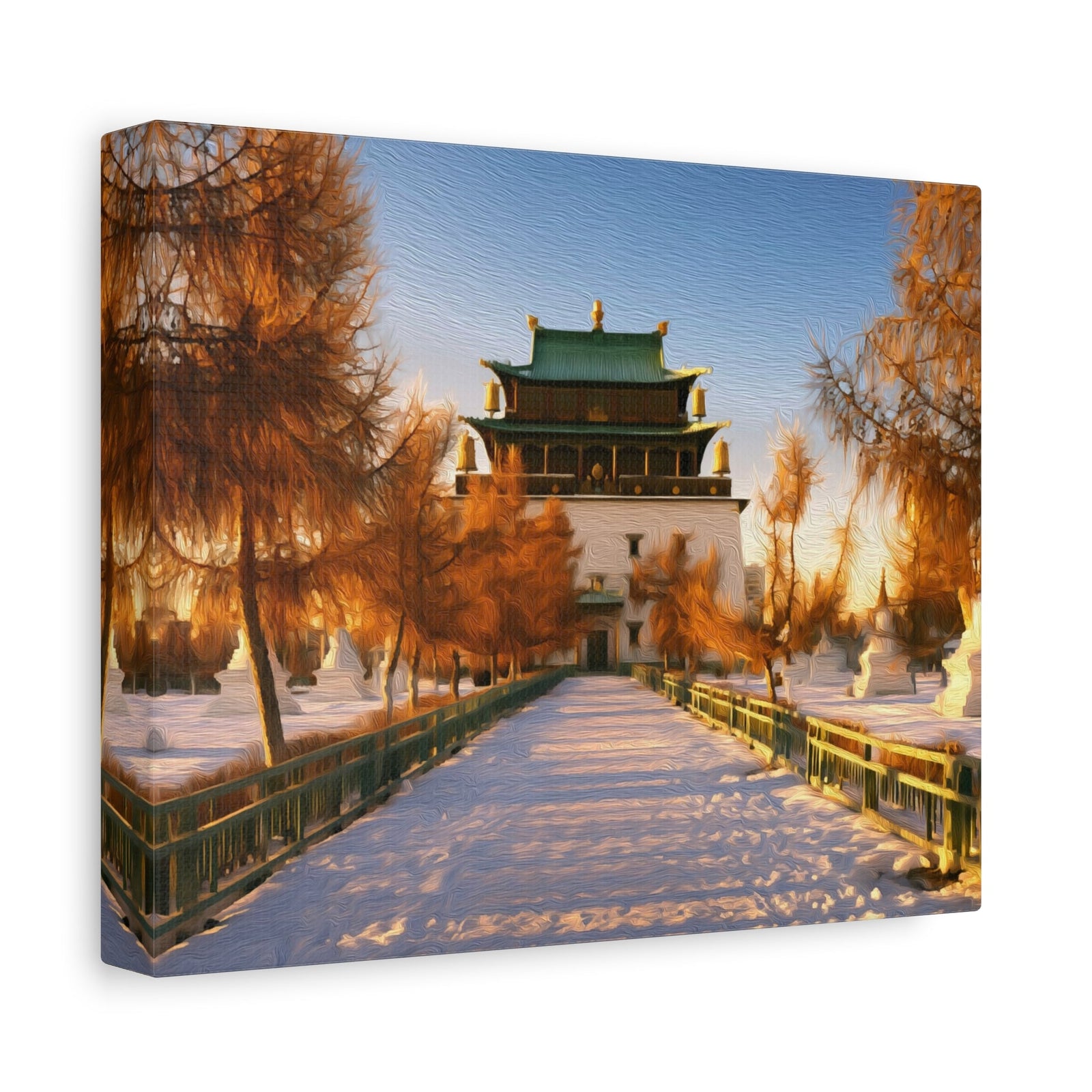 Gandantegchinlen Monastery Winter — Ulaanbaatar, Mongolia, canvas side view