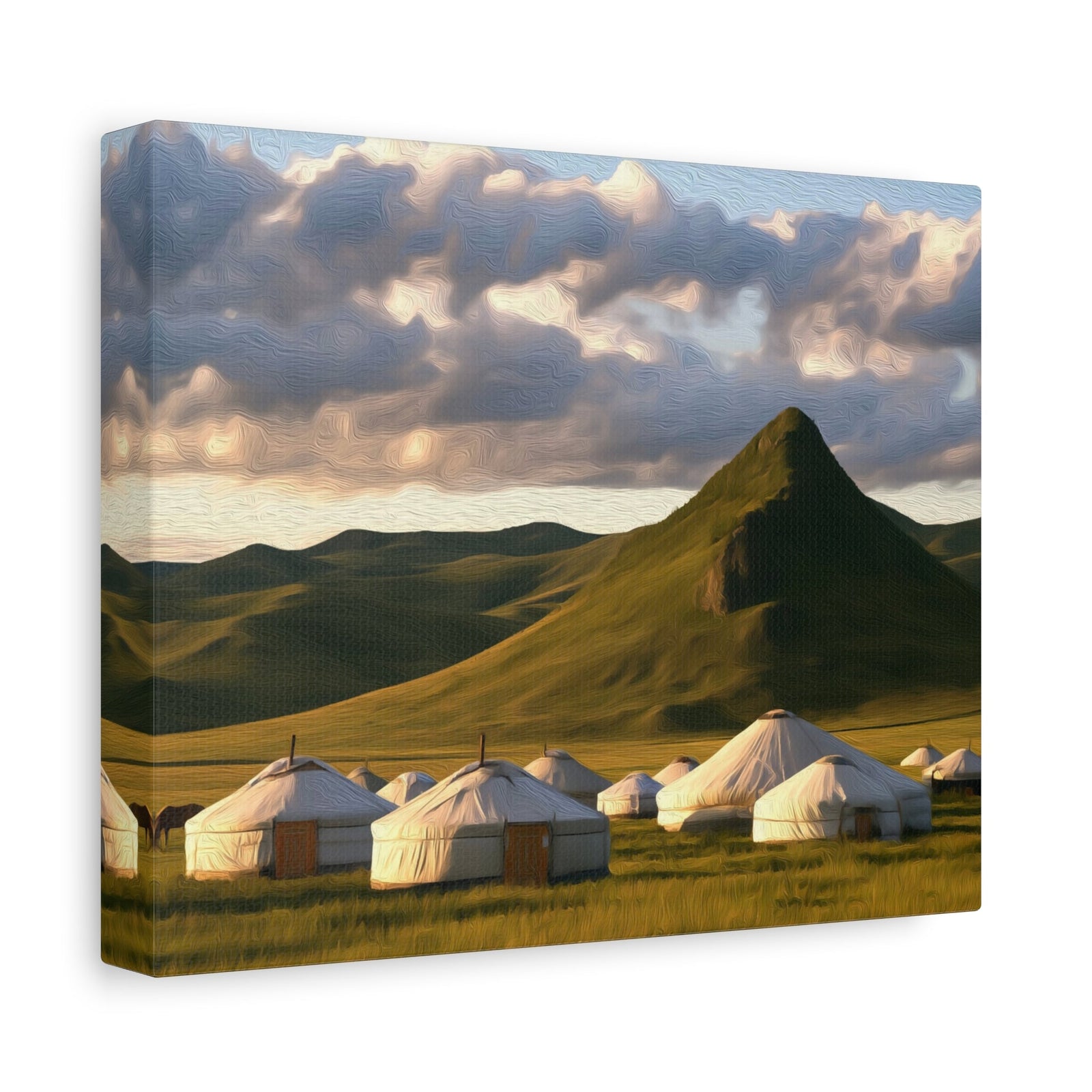 Mongolian Steppe Ger Camp — Ulaanbaatar, Mongolia, canvas side view