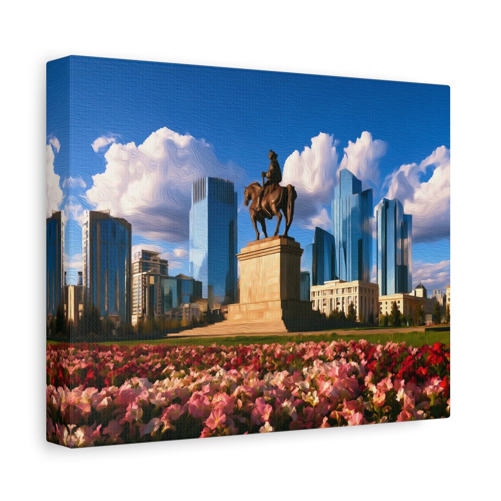Kazakh Khan Equestrian Monument — Ulaanbaatar, Mongolia, canvas side view