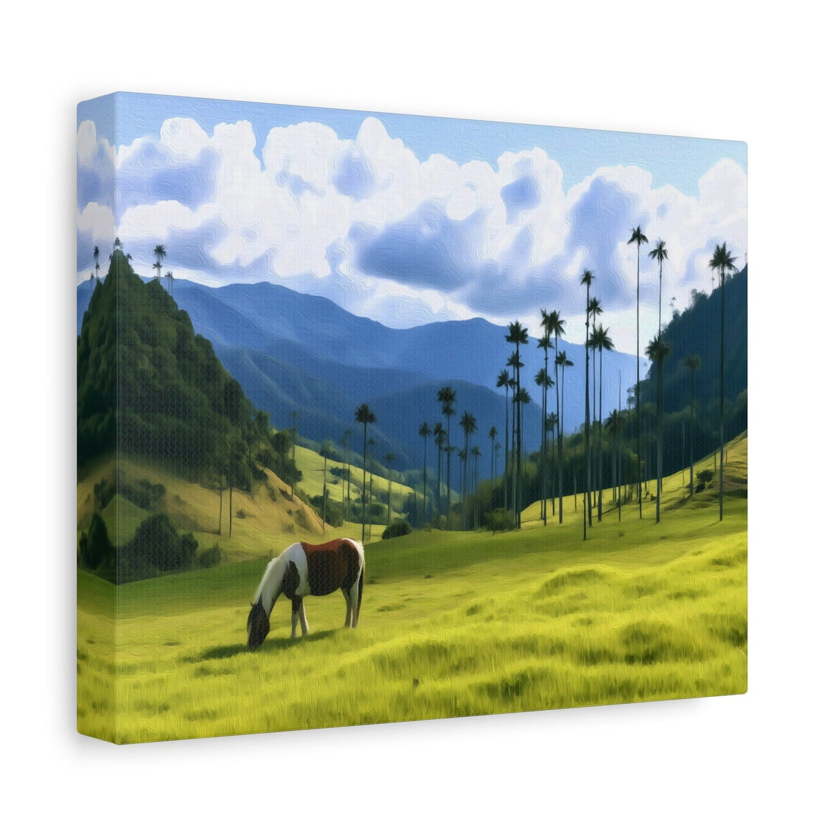Side view of the canvas edge