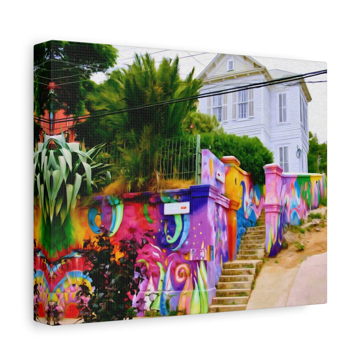 Side view of the canvas edge