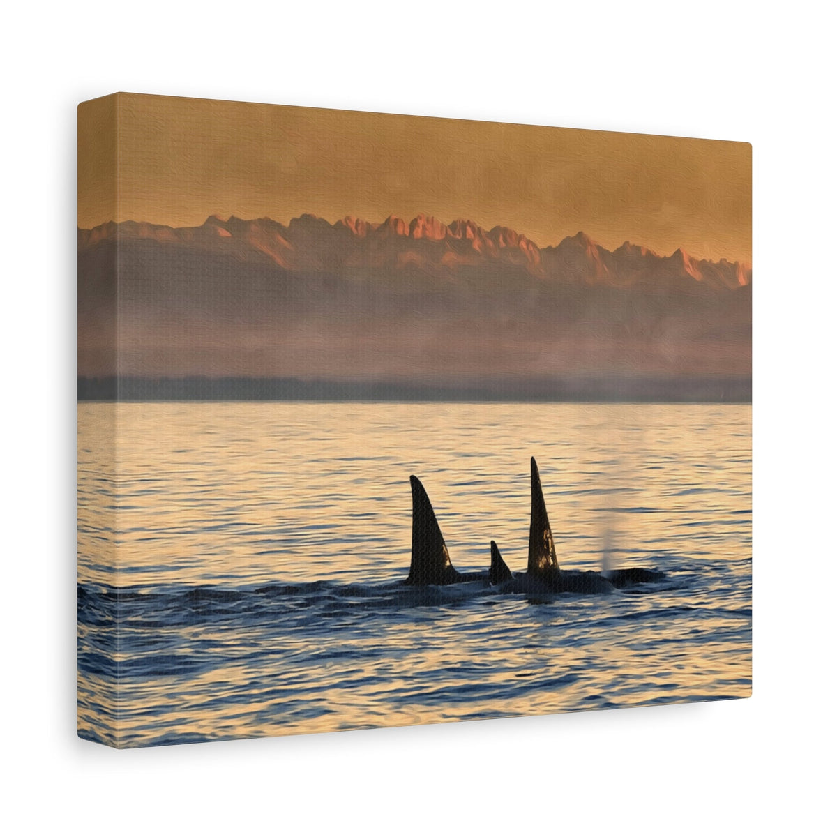 Side view of the canvas edge