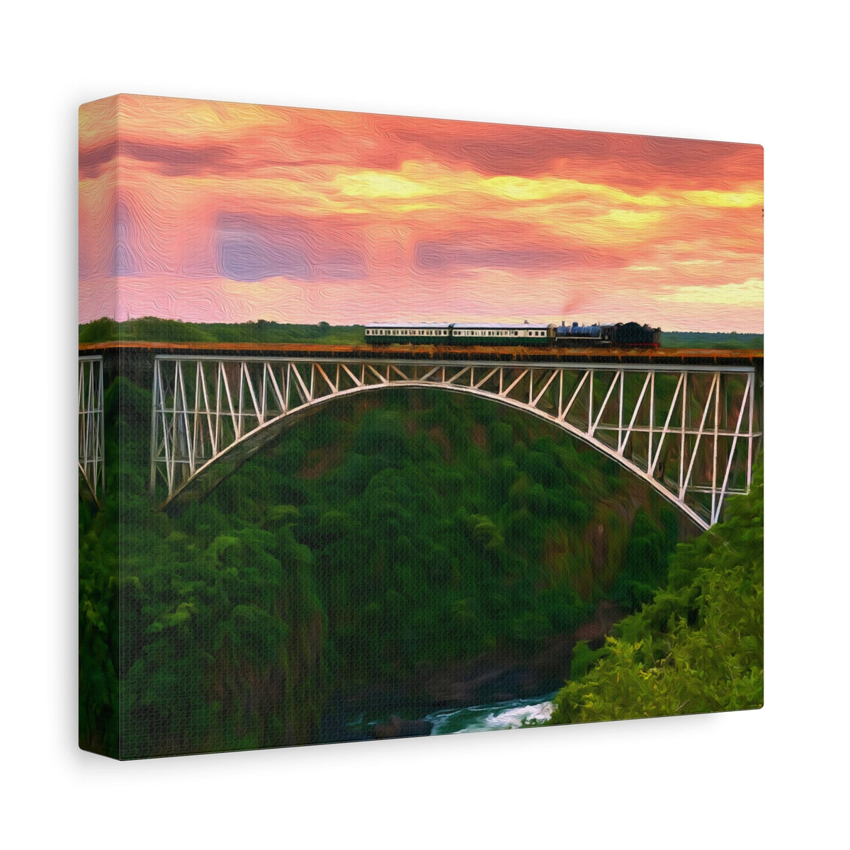 Side view of the canvas edge