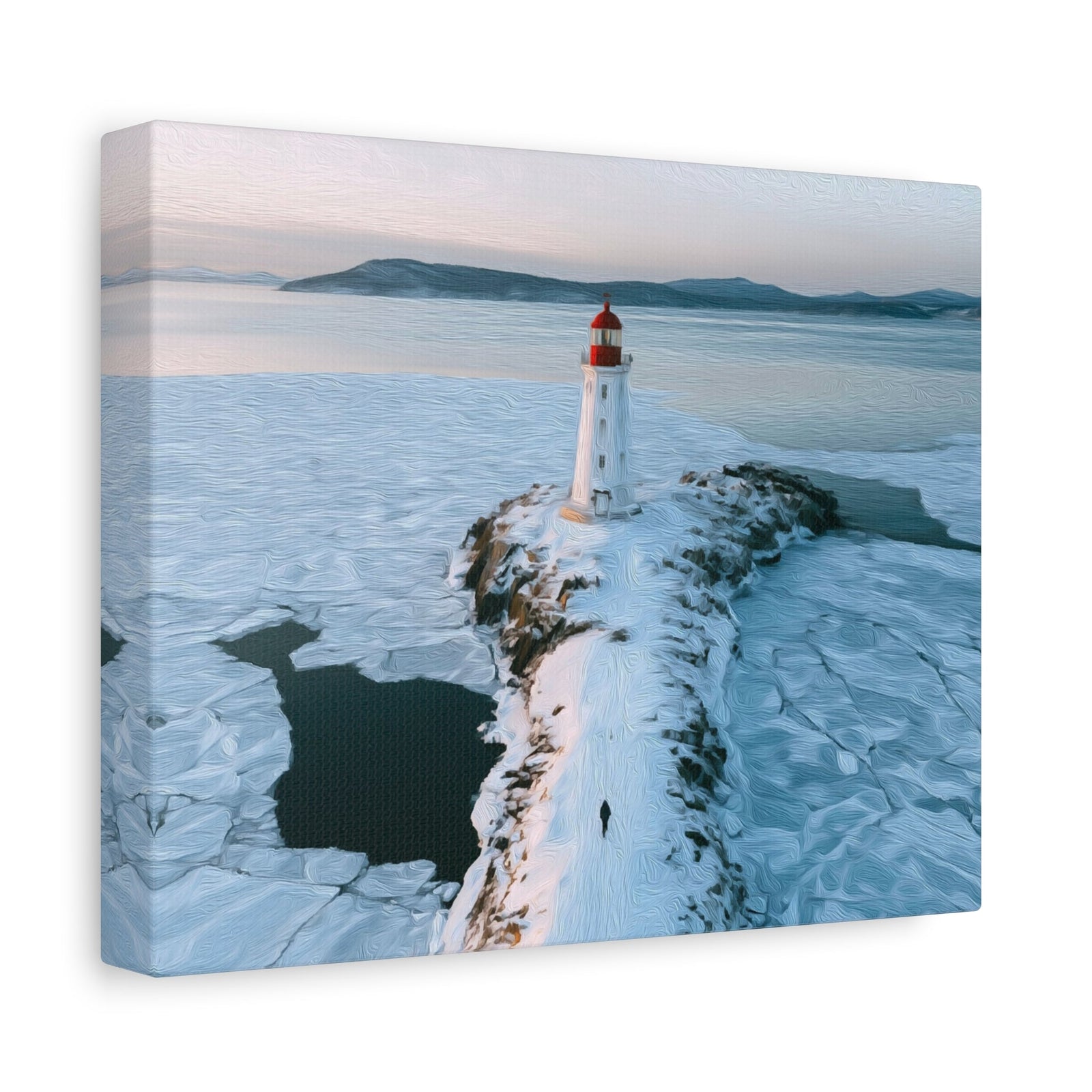 Tokarevsky Lighthouse Winter — Vladivostok, Russia, canvas side view