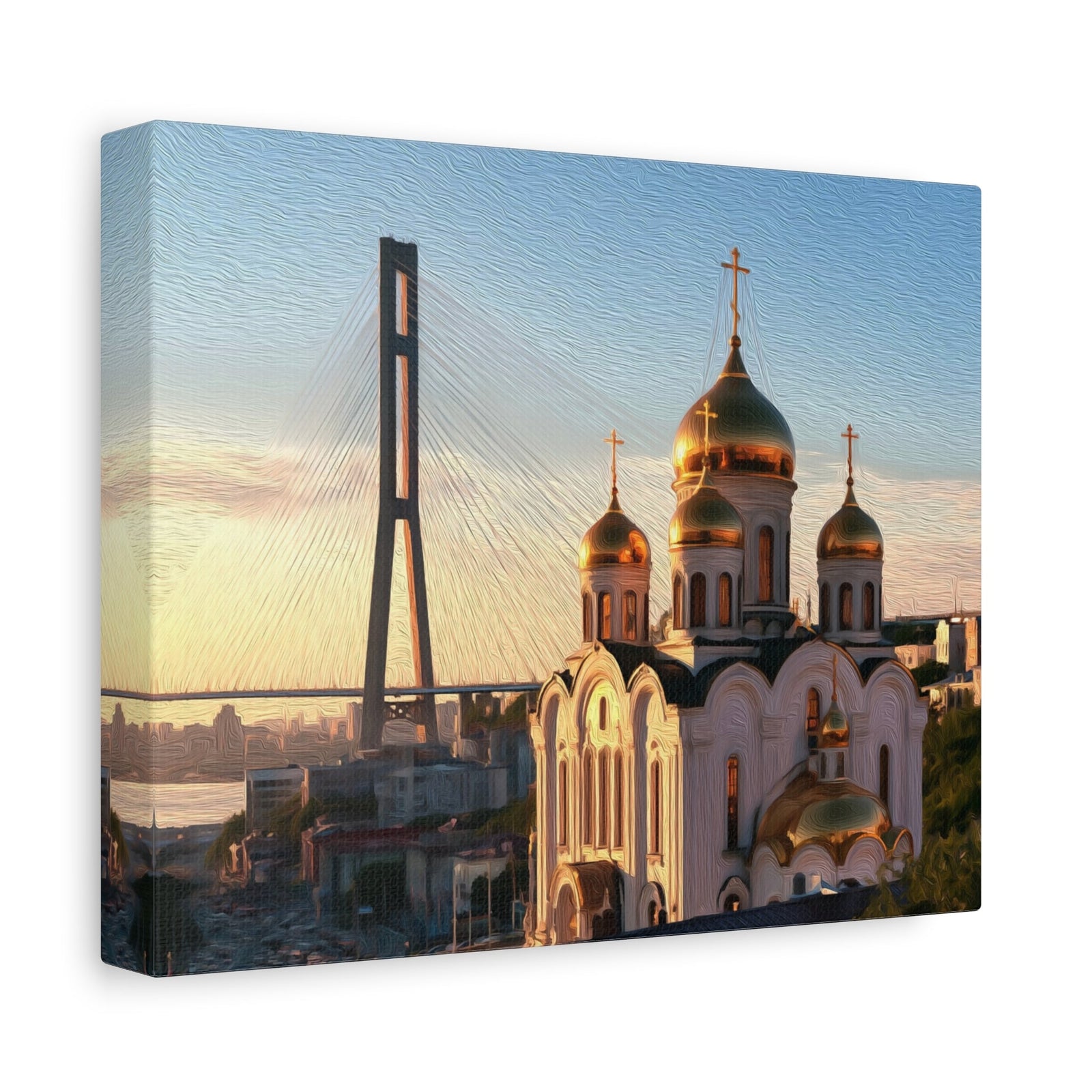 Vladivostok Orthodox Cathedral Bridge — Vladivostok, Russia, canvas side view
