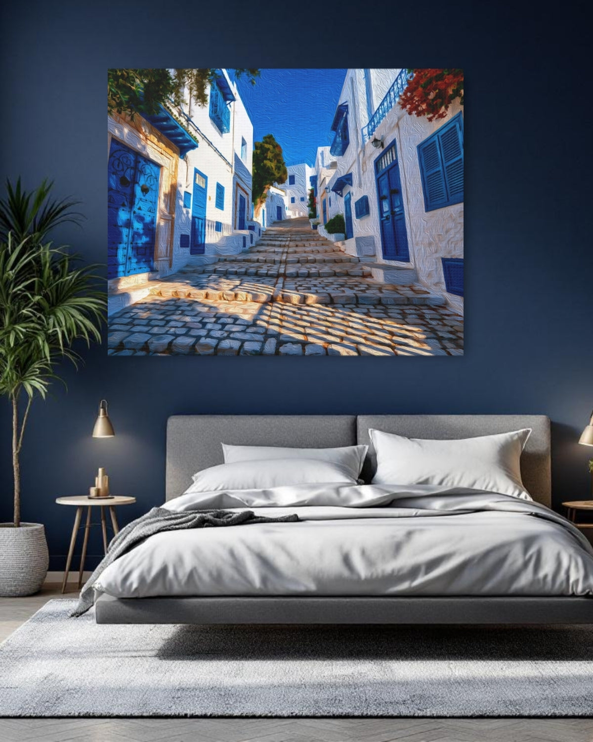 Sidi Bou Said, Tunisia | Sidi Bou Said Blue Street | Original Series Gallery Canvas detail
