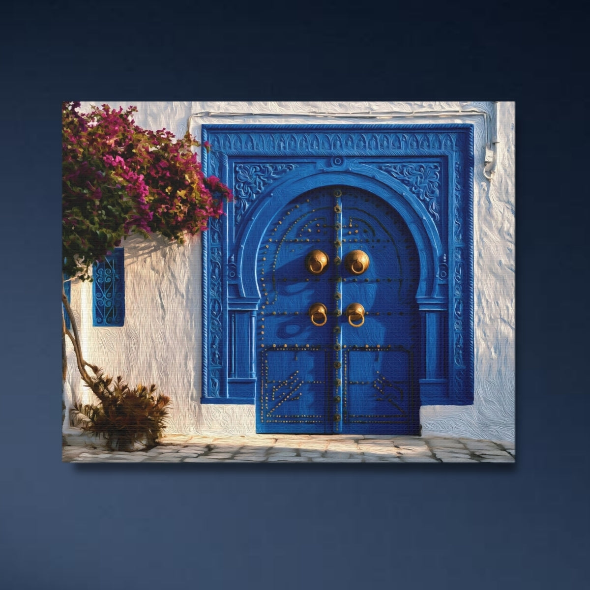 Sidi Bou Said, Tunisia | Sidi Bou Said Blue Door | Original Series Gallery Canvas close-up detail
