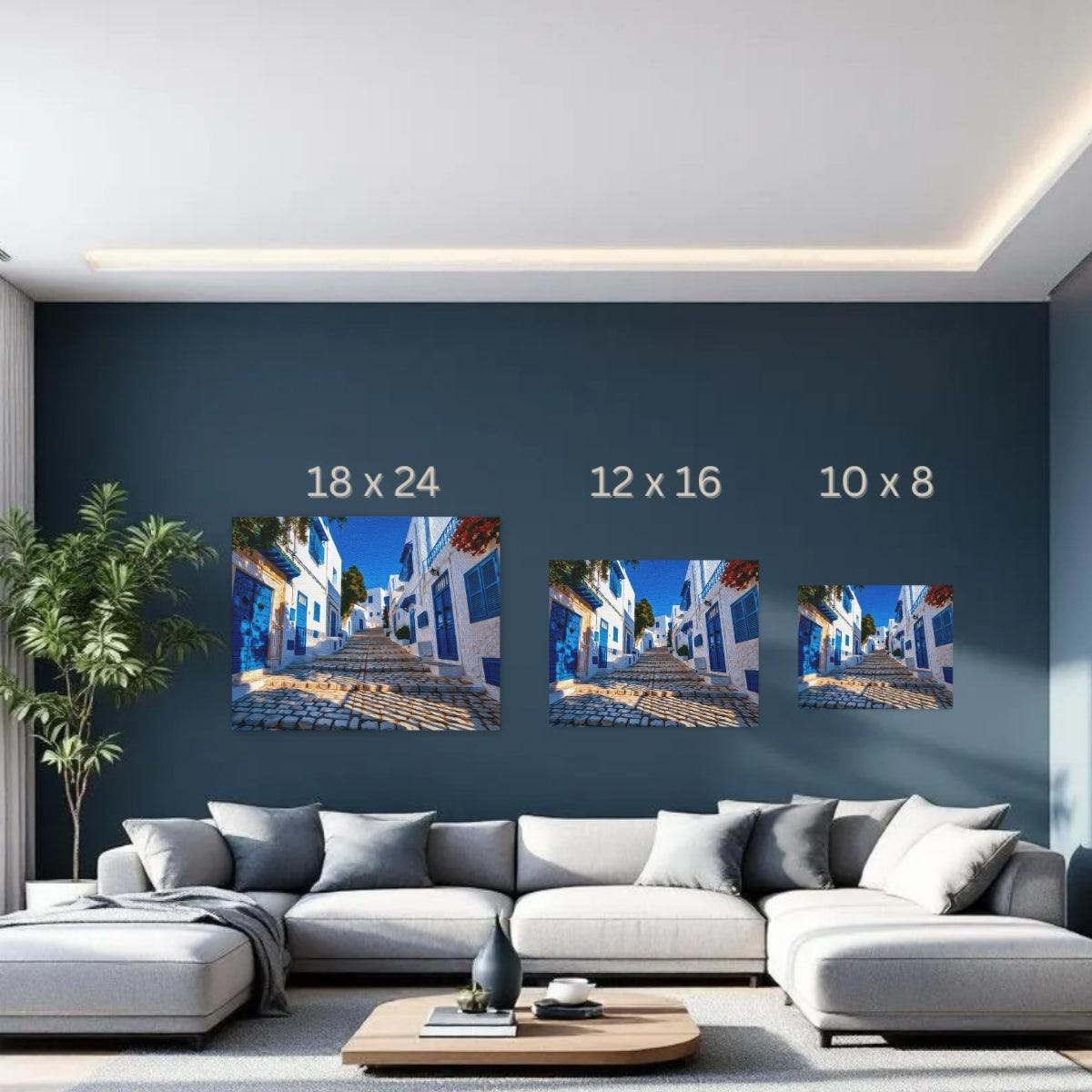 Sidi Bou Said, Tunisia | Sidi Bou Said Blue Street | Original Series Gallery Canvas detail