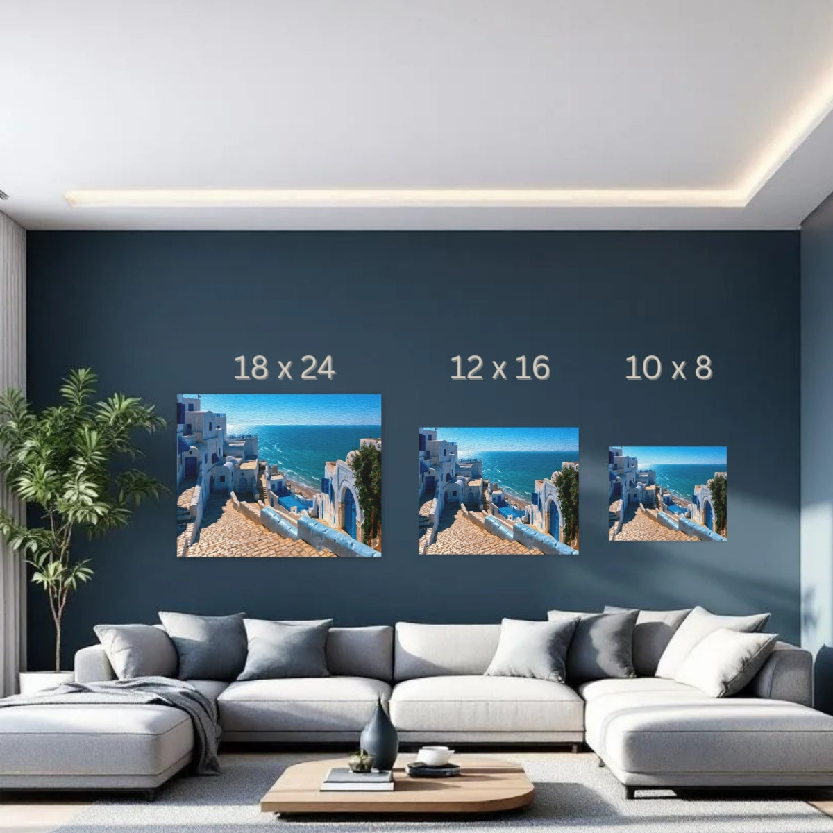 Sidi Bou Said, Tunisia | Sidi Bou Said Coastal Medina Alley | Original Series Gallery Canvas detail