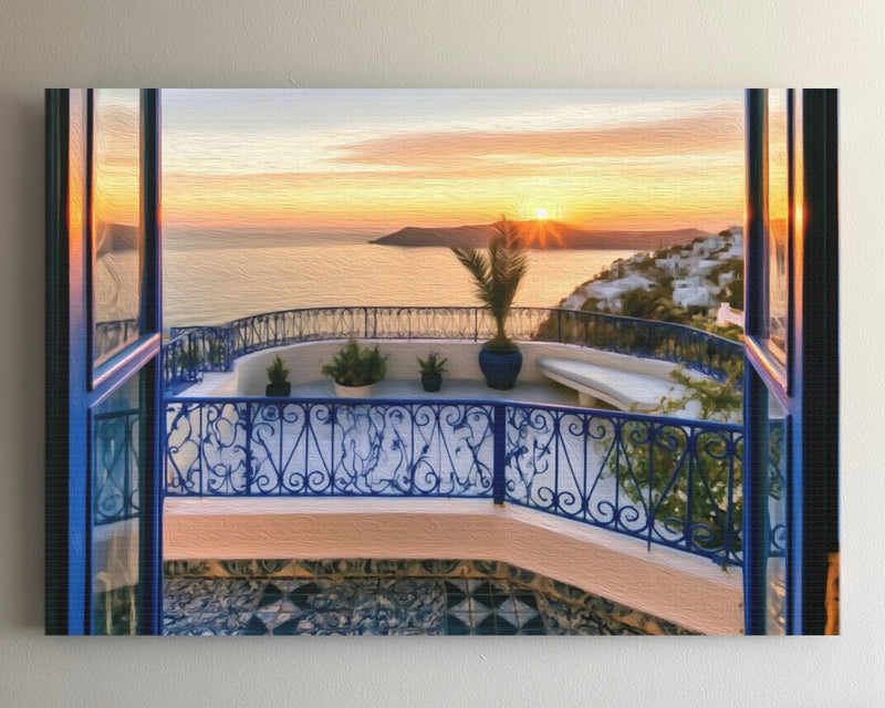 Sidi Bou Said Clifftop Balcony Sunset — Sidi Bou Said, Tunisia