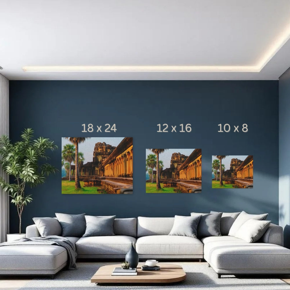 Siem Reap, Cambodia | Angkor Wat Temple Corridor | Original Series Gallery Canvas detail