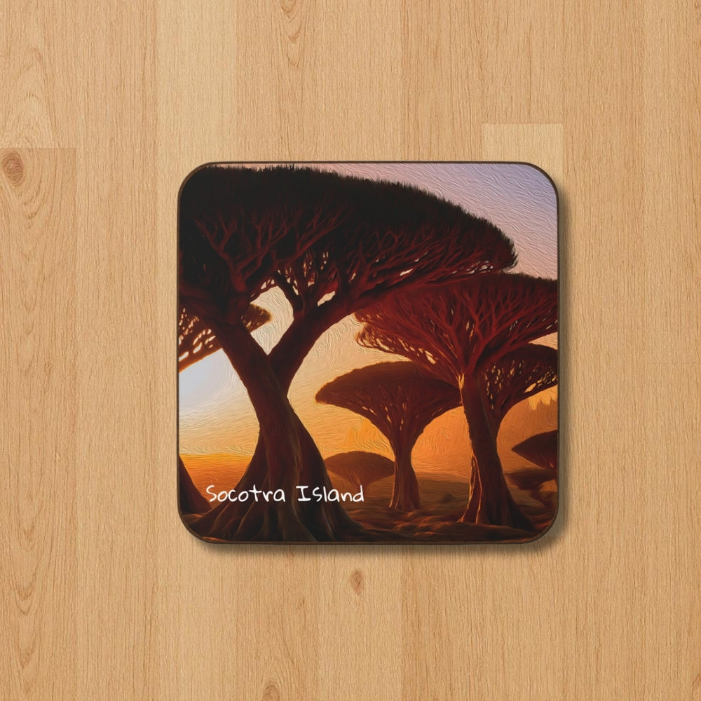 Socotra Island, Yemen | Dragon Blood Tree Forest | Original Series Hardboard Coaster