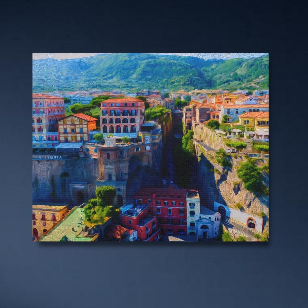 Sorrento, Italy | Cliffside Town on Coast | Original Series Gallery Canvas detail