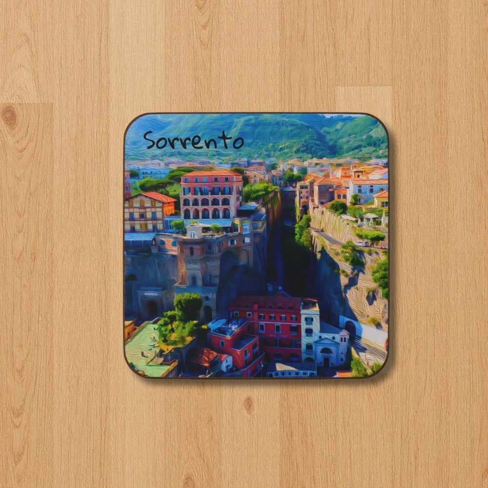 Sorrento, Italy | Cliffside Town on Coast | Original Series Hardboard Coaster