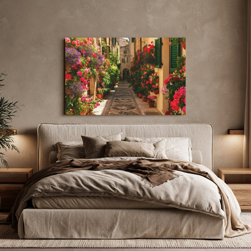 Spello Flower-Lined Medieval Alley — Spello, Italy, view 6